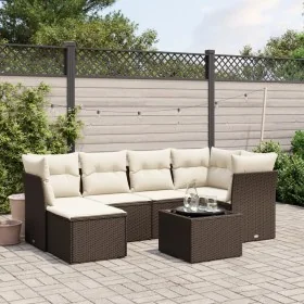 Juego de sofás de jardín 7 piezas con cojines ratán PE marrón von , Gartensets - Ref: Foro24-3263189, Preis: 452,26 €, Rabatt: %