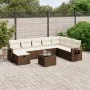 Set de sofás de jardín 9 pzas y cojines ratán sintético marrón de , Conjuntos de jardín - Ref: Foro24-3263909, Precio: 579,84...