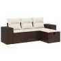 Set of 4 garden sofas and cushions synthetic rattan brown by , Garden sets - Ref: Foro24-3264379, Price: 279,39 €, Discount: %