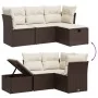 Set of 4 garden sofas and cushions synthetic rattan brown by , Garden sets - Ref: Foro24-3264379, Price: 279,39 €, Discount: %