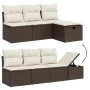 Set of 8 garden sofas and cushions synthetic rattan brown by , Garden sets - Ref: Foro24-3264209, Price: 545,55 €, Discount: %