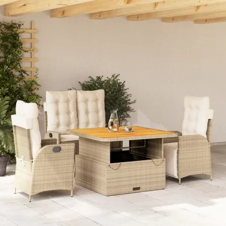 Garden dining set with cushions 4 pcs synthetic rattan beige by , Garden sets - Ref: Foro24-3277477, Price: 711,27 €, Discoun...