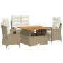 Garden dining set with cushions 4 pcs synthetic rattan beige by , Garden sets - Ref: Foro24-3277477, Price: 711,27 €, Discoun...