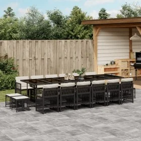 17-teiliges Gartenmöbel-Set mit Kissen synthetisches Rattan schwarz von , Gartensets - Ref: Foro24-3211002, Preis: 1,00 €, Ra...