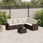7-piece garden sofa set with brown PE rattan cushions by , Garden sets - Ref: Foro24-3219013, Price: 456,11 €, Discount: %