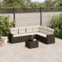 7-teilige Gartensofagarnitur mit braunen PE-Rattankissen von , Gartensets - Ref: Foro24-3219013, Preis: 456,11 €, Rabatt: %