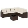 7-teilige Gartensofagarnitur mit braunen PE-Rattankissen von , Gartensets - Ref: Foro24-3219013, Preis: 456,11 €, Rabatt: %