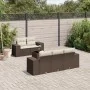 Set sofás de jardín 6 piezas y cojines ratán sintético marrón by , Garden sets - Ref: Foro24-3254640, Price: 466,32 €, Discou...