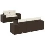 Set sofás de jardín 6 piezas y cojines ratán sintético marrón by , Garden sets - Ref: Foro24-3254640, Price: 466,32 €, Discou...