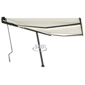 Toldo manual retráctil con LED color crema 450x350 cm von , Markisen - Ref: Foro24-3069842, Preis: 567,88 €, Rabatt: %