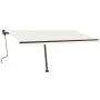 Toldo manual retráctil con LED color crema 450x350 cm by , Awnings - Ref: Foro24-3069842, Price: 557,74 €, Discount: %