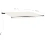 Toldo manual retráctil con LED color crema 450x350 cm by , Awnings - Ref: Foro24-3069842, Price: 557,74 €, Discount: %