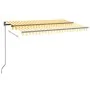 Manual retractable awning with yellow and white LED 450x350 cm by , Awnings - Ref: Foro24-3069203, Price: 452,46 €, Discount: %