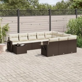 Set of garden sofas 11 pcs cushions synthetic rattan brown by , Garden sets - Ref: Foro24-3253070, Price: 677,72 €, Discount: %