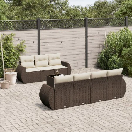Set sofás de jardín 8 piezas y cojines ratán sintético marrón by , Garden sets - Ref: Foro24-3253470, Price: 556,89 €, Discou...