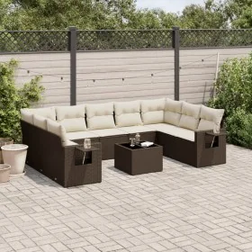 Set de sofás de jardín 10 pzas y cojines ratán sintético marrón von , Gartensets - Ref: Foro24-3252950, Preis: 669,01 €, Raba...