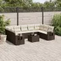 Set de sofás de jardín 10 pzas y cojines ratán sintético marrón by , Garden sets - Ref: Foro24-3252950, Price: 669,03 €, Disc...