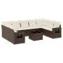 Set de sofás de jardín 10 pzas y cojines ratán sintético marrón by , Garden sets - Ref: Foro24-3252950, Price: 669,03 €, Disc...