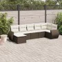 7-piece garden sofa set with brown PE rattan cushions by , Garden sets - Ref: Foro24-3254020, Price: 456,58 €, Discount: %