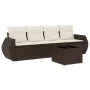 5-teiliges Garten-Esszimmerset und Kissen Kunstrattan braun von , Gartensets - Ref: Foro24-3253430, Preis: 342,55 €, Rabatt: %