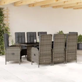 Set comedor jardín 9 pzas y cojines ratán sintético gris von , Gartensets - Ref: Foro24-3213528, Preis: 1,00 €, Rabatt: %