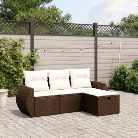 Set of 4 garden sofas and cushions synthetic rattan brown by , Garden sets - Ref: Foro24-3264069, Price: 284,94 €, Discount: %