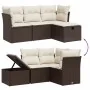 Set of 4 garden sofas and cushions synthetic rattan brown by , Garden sets - Ref: Foro24-3264069, Price: 284,94 €, Discount: %