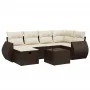 7-piece garden sofa set with brown PE rattan cushions by , Garden sets - Ref: Foro24-3264119, Price: 476,00 €, Discount: %
