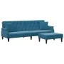 2-seater sofa bed with pillows and blue velvet stool by , Sofas - Ref: Foro24-3216218, Price: 373,88 €, Discount: %