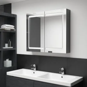 Bathroom cabinet with LED mirror glossy gray 80x12x68 cm by vidaXL, bathroom vanities - Ref: Foro24-326514, Price: 160,05 €, ...