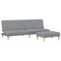 Sofá cama de 2 plazas con taburete tela gris claro by , Sofas - Ref: Foro24-3216224, Price: 301,18 €, Discount: %