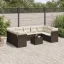 Set of 10 garden sofas and cushions synthetic rattan brown by , Garden sets - Ref: Foro24-3249982, Price: 642,81 €, Discount: %