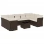 Set of 10 garden sofas and cushions synthetic rattan brown by , Garden sets - Ref: Foro24-3249982, Price: 642,81 €, Discount: %