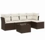 Set of 6-piece garden sofas and cushions synthetic rattan brown by , Garden sets - Ref: Foro24-3263149, Price: 367,24 €, Disc...