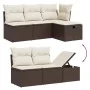 Set of 6-piece garden sofas and cushions synthetic rattan brown by , Garden sets - Ref: Foro24-3263149, Price: 367,24 €, Disc...