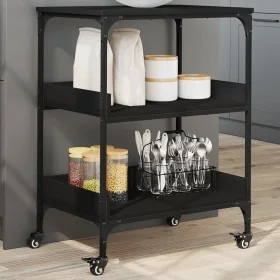 Carrito de cocina madera de ingeniería negro 60x41x80,5 cm von , Küchen- und Speisewagen - Ref: Foro24-842401, Preis: 82,86 €...