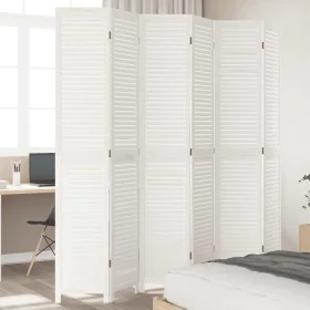 Paulownia white solid wood 6-panel room divider by , Room dividers - Ref: Foro24-358844, Price: 203,97 €, Discount: %