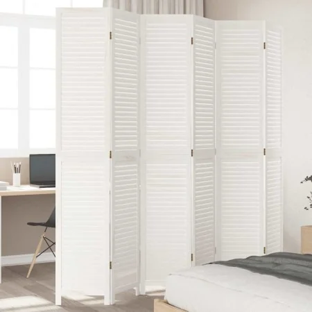 Paulownia white solid wood 6-panel room divider by , Room dividers - Ref: Foro24-358844, Price: 203,97 €, Discount: %