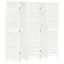 5-panel solid wood Paulownia white room divider by , Room dividers - Ref: Foro24-358838, Price: 136,08 €, Discount: %
