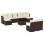 Set of 10 garden sofas and cushions synthetic rattan brown by , Garden sets - Ref: Foro24-3250122, Price: 587,21 €, Discount: %