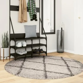 Modern long pile rug PAMPLONA beige anthracite Ø160 cm by , Rugs - Ref: Foro24-375400, Price: 50,40 €, Discount: %