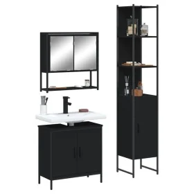 Juego de muebles de baño 3 pzas madera contrachapada negro de , Muebles de baño - Ref: Foro24-3214680, Precio: 185,00 €, Desc...