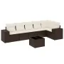 7-piece garden sofa set with brown PE rattan cushions by , Garden sets - Ref: Foro24-3222602, Price: 473,64 €, Discount: %