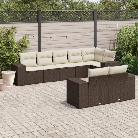 Set mit 8 Gartensofas und Kissen Kunstrattan braun von , Gartensets - Ref: Foro24-3222822, Preis: 600,47 €, Rabatt: %