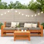 Gartenhocker aus Zirbenholz wachsbraun 62x30x32 cm von , Modulare Sofas für den Außenbereich - Ref: Foro24-844895, Preis: 41,...