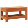 Gartenhocker aus Zirbenholz wachsbraun 62x30x32 cm von , Modulare Sofas für den Außenbereich - Ref: Foro24-844895, Preis: 41,...
