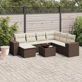 Set mit 8 Gartensofas und Kissen Kunstrattan braun von , Gartensets - Ref: Foro24-3222912, Preis: 519,36 €, Rabatt: %