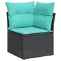 Set de sofás de jardín 11 pzas y cojines ratán sintético negro by , Garden sets - Ref: Foro24-3219487, Price: 827,25 €, Disco...