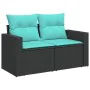 Set de sofás de jardín 11 pzas y cojines ratán sintético negro by , Garden sets - Ref: Foro24-3219487, Price: 827,25 €, Disco...