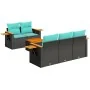 Set de sofás de jardín 6 pzas con cojines ratán sintético negro by , Garden sets - Ref: Foro24-3226624, Price: 482,26 €, Disc...